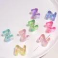 Translucent iridescent Z-shaped acrylic beads with colorful sunshine finish for DIY crafts - Letter Z (BSD892)