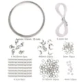 Essential DIY jewelry findings starter kit with wires, lobster clasps, and jump rings - Stainless Steel Beading Kit / Approx 154 Pcs (1 Set/Pack)