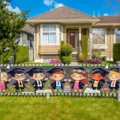 Colorful graduation banner with cartoon children wearing academic caps for outdoor decoration - 30x120cm (With Holes and Rope)