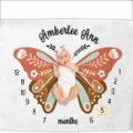 Floral butterfly baby milestone blanket with monthly numbers for newborn photo prop - 91x102cm / DAYET001