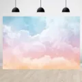 Dreamy colorful cloud photography backdrop for children's birthday party room decoration - Dreamy Clouds (SBJ-003) / 95x75cm