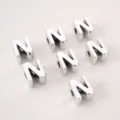 Silver UV-plated acrylic large hole letter N beads for DIY jewelry making and phone charms - Letter N