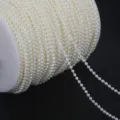 Catena di perle ABS a doppia fila per decorazione di abiti da sposa e fai da te - Rotondo / 3MM 10m / Beige
