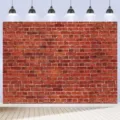 Toile de fond de photographie de mur de briques rouges vintage pour décoration de fête - Texture de Mur de Briques Rouges (SBJ-001) / 95x75cm