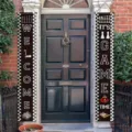 Vintage chessboard porch banners with Welcome and Game Time theme for home decor - 30x180cm (Set of 2)