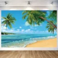 Tropisch eiland strand fotografie achtergrond voor vakantie thema feestdecoratie - Eilandstijl (SBJ-003) / 95x75cm