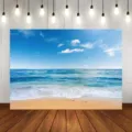 Hoogwaardige fotografie achtergrond tropisch strand voor eiland themafeestjes!! - Eilandstijl (SBJ-0010) / 180x120cm