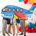 Cartoon Flugzeug Foto Requisite Banner für festliche Kinderparty Dekorationen. - 180x76cm