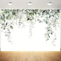 Sfondo fotografico di foglie di eucalipto per feste e decorazione di studi interni - SBJ-007 Stile / 95x75cm