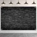 Toile de fond de photographie mur de briques noires vintage pour studio et fête - Texture de Mur de Briques Noires (SBJ-008) / 95x75cm
