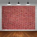 Fond de photographie mur de briques rouges vintage pour fête et intérieur - Texture de Mur de Briques Rouges Rétro (SBJ-0013) / 95x75cm