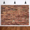 Toile de fond photographie mur de briques rouges vintage pour fêtes et décors de studio - Texture de Mur de Briques Rouges (SBJ-009（0008）) / 95x75cm / Couleur Brique Rouge