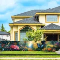 Spring garden banner with butterfly floral print for outdoor yard fence decoration. - Spring Garden Style (SHF-001) / 30x120cm