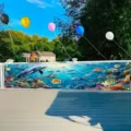 Unterwasserwelt Ozean Tiere Banner für Kindergeburtstag Party Dekoration im Freien - 30x120cm (Mit Seil)