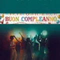 Festive colorful Buon Compleanno Italian birthday banner for party atmosphere decorations - 30x120cm