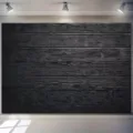 Fond de photographie noir grain de bois vintage pour événements de studio et fêtes - Style Grain de Bois Horizontal (SBJ-001) / 95x75cm / Noir