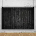 Fond photographique professionnel en grain de bois noir vintage pour décor de fête - Style Grain de Bois Vertical (SBJ-002) / 180x120cm / Noir