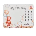 Cute teddy bear themed baby monthly milestone blanket for growth photoshoots 1-12 months - Bear Art Theme (SMT-003) / 91x102cm