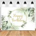 Fresh green eucalyptus leaf photography backdrop for birthday party decorations, 5x3ft - SBJ-002 / 95x75cm