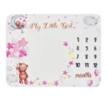 Soft baby girl monthly milestone blanket featuring cute bear and pink star decorations - Bear Girl Theme (SMT-004) / 91x102cm