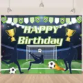 Soccer theme happy birthday photography backdrop for kids birthday party decorations - Soccer Theme Style (SBJ-005) / 95x75cm