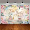 Süßer floraler Tee-Party-Fotohintergrund für elegante und stilvolle Themenpartys - SBJ-009 Stil