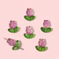 Handmade pink gradient glass tulip beads for DIY jewelry making bracelet accessories - Purple