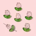 Elegant jelly pink gradient glass tulip beads for DIY handmade jewelry making accessories - Light Pink