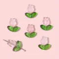 Handmade jelly pink gradient glass tulip beads for DIY jewelry making accessories - Gradient Pink