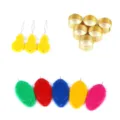 Juego de enhebradores de plástico coloridos y dedales de costura de metal dorado para DIY - 15 Piezas/Paquete (Calabaza+Pulgar+Dedal)