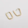 Minimalist gold-plated French U-shaped oval hoop earrings for DIY jewelry making. - Small Slim Style (12x19mm) / Approx 1.7mm Thick