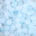 Translucent light blue jelly round glass beads for DIY jewelry making - 8mm 50 Counts / Color 13