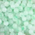 Light green summer jelly glass beads with bubble texture for DIY bracelet jewelry - 8mm 50 Counts / Color 14