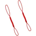 Handmade red braided rayon double-loop lanyard for DIY jewelry and phone charms - Total Length 9cm (1 Piece Pack) / Red