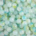 Translucent blue and green bubble glass round beads for DIY handmade jewelry crafting - 8mm 50 Counts / Color 15