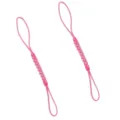 Handmade pink braided rayon phone strap with double loops for DIY crafts accessories - Total Length 9cm (1 Piece Pack) / Pink