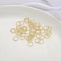 Anillas abiertas trenzadas bañadas en oro de 14K para hacer joyas artesanales - Juego de 20 Piezas / Diámetro 8mm / Lleno de Oro 14K