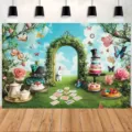 Traumhafter Märchenwald Fotohintergrund für Geburtstagsfeiern und magische Partydekorationen - Traumhafter Märchenwald (SBJ-002) / 95x75cm