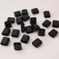 Set of 15mm black ABS dual-hole plastic cord locks for drawstring and shoelace adjustment - 2 Pieces / Black