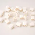 Off-white 15mm ABS plastic double-hole cord locks for hoodies and drawstring shoelaces - 2 Pieces / Beige