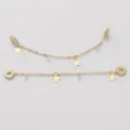 Elegant gold-plated jewelry safety chain with star charms and sparkling zircon accents - Style 3 Star (14K Gold Plated)