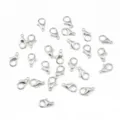 Cierres de langosta de metal plateado de alta calidad para la creación de joyas DIY - 10 Piezas/Paquete (12mm) / Plateado