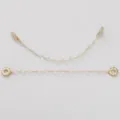 Gold plated jewelry safety chain connector with clear cubic zirconia for DIY necklace making - Style 4 Small Triangle (14K Gold Plated)