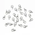Cierres de langosta de aleación plateada para hacer joyas DIY, juego de cierres - 10 Piezas/Paquete (12mm) / Oro blanco
