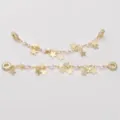 Vergoldete Sicherheitskette mit Sternanhängern und Perlen für die DIY-Schmuckherstellung - Stil 7 Stern Künstliche Perle (14K Vergoldet)