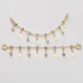 Vergoldete Sicherheitskette mit Sternanhängern und Zirkonia für DIY-Armbänder. - Stil 8 Stern Strass (14K Vergoldet)