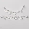 Mond-Sicherheitskette aus Silber mit rosa Perlen und Zirkonia für DIY-Armbänder - Stil 6 Mond Künstliche Perle (Dick Versilbert)