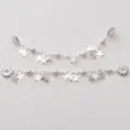 Elegante silberne Sicherheitskette mit Sternanhängern und rosa Perlen für DIY-Armbänder - Stil 7 Stern Künstliche Perle (Dick Versilbert)