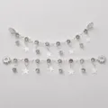 Versilberte Sicherheitskette mit Sternanhängern und funkelndem Zirkonia für DIY-Schmuck - Stil 8 Stern Strass (Dick Versilbert)