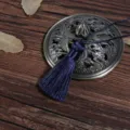 Handmade navy blue silk tassel pendant for DIY ancient style bookmarks and fan charms - 1 Piece / Dark Blue